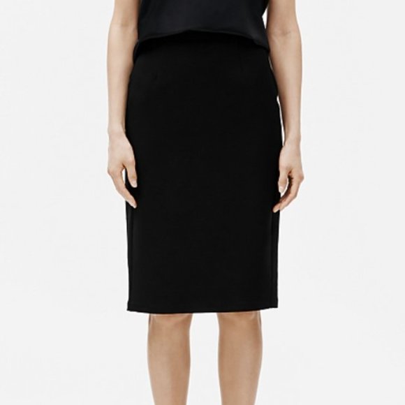 Eileen Fisher System Stretch Crepe Pencil Skirt Black - Picture 3 of 3